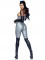 86996 4 Pc Feline Felon, Includes Holographic Catsuit With Boot Detail, Fishnet 
