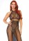 88019 Halter Dual Net Backless Dress With Cut Out Detail