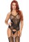 Seamless Lace Jacquard Net Suspender Bodystocking