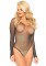 89231 Rhinestone Long Sleeve Fishnet Bodysuit With Snap Crotch Panty