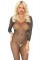 89233 Crystalized Seamless Fishnet Long Sleeved Bodystocking