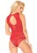 89236 Velvet And Floral Lace Starburst Teddy With Deep V Mesh Bodice, Sheer Keyh