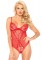 89239 Eyelash Lace And Sheer Mesh Teddy With Adjustable Straps