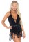 89266 Fringe Halter Bodysuit