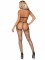 89290 3 Pc Rhinestone Fishnet Keyhole Halter Top, G String, And Crotchless Tight