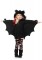 Cozy Bat, Zipper Front Fleece Dress with Furry Ear Hood