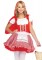 2 Piece Lil Miss Red,checkered Peasant Apron Dress And Hooded Cape