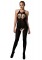 Opaque Cupless Bodystocking With Petal Parting G String