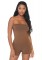NK001 Seamless Opaque Microfiber Strapless Romper