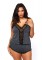 2 Pc Brushed Jersey And Lace Cami With Adjustable Straps And Matching Boyshorts