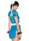 3 Piece Chun Li,includes Romper, Bun Covers, And Bracelets
