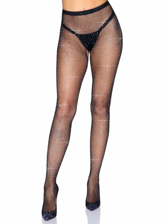 Leg Avenue 1410 Rhinestone Fishnet Crotchless Tights With Cheeky Open Back  in Lingerie, Bras, Panties, Teddies, Thongs, Lifts and Body Shapers - $29.99