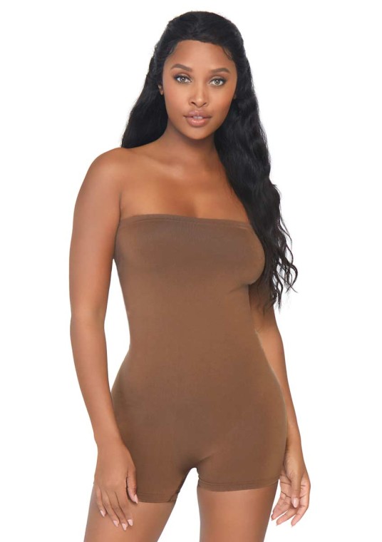 Leg Avenue NK001 Seamless Opaque Microfiber Strapless Romper in