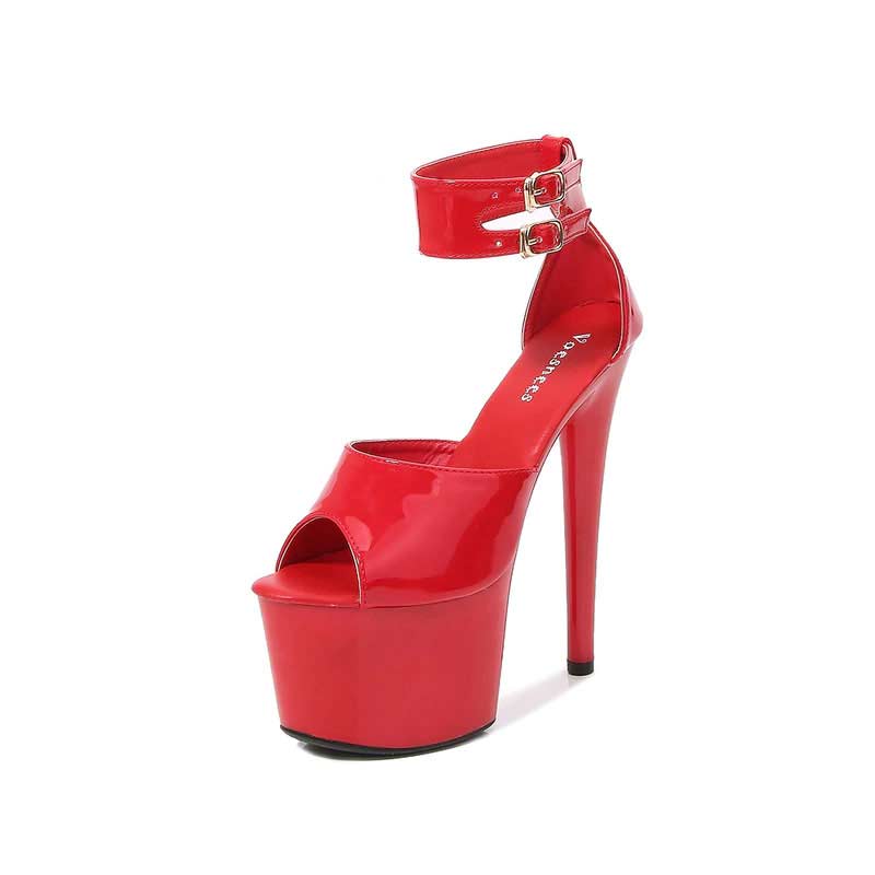 Lib 7 Inch Italian Heels Peep Toe Ankle Buckle Strap Dorsay