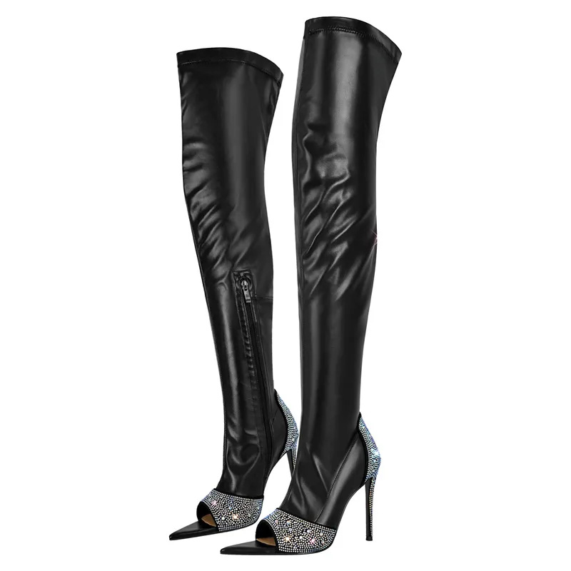 Leather deals thigh highs