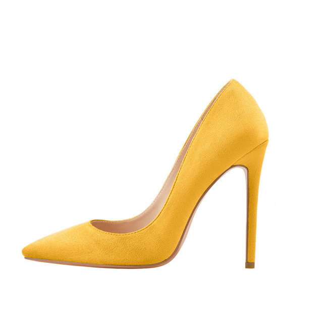 Pointed Toe Classic Stiletto Heels Suede Pumps - Yellow - Upper Material: Flock Suede
Insole Material: Faux Leather
Lining Material: Synthenic
Outsole Material: Rubber
Heels: 3.14 (8 cm) in Sexy Heels & Platforms