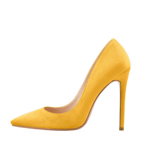 Pointed Toe Classic Stiletto Heels Suede Pumps - Yellow - Upper Material: Flock Suede
Insole Material: Faux Leather
Lining Material: Synthenic
Outsole Material: Rubber
Heels: 3.14 (8 cm) in Sexy Heels & Platforms