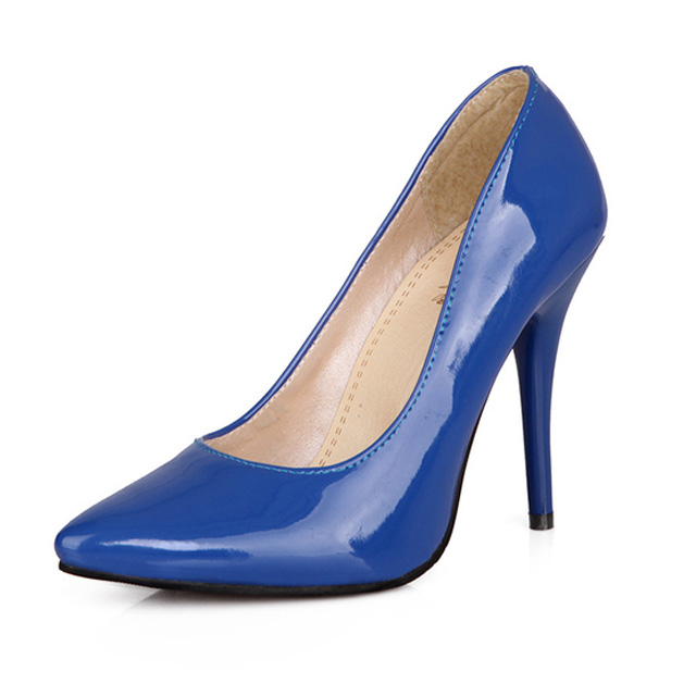 Pointed Toe Stiletto Heels Patent Pumps - Blue - Shaft Material: Patent
Insole Material: Faux Leather
Lining Material: Synthetic
Outsole Material: Rubber
Heels: 3.9 inches (10 cm) in Sexy Heels & Platforms