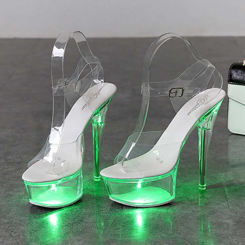 Pleaser DELIGHT-1020LG - Neon White | Crazy-Heels