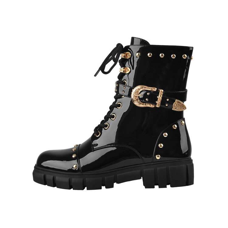 Buckle strap ankle boots sales