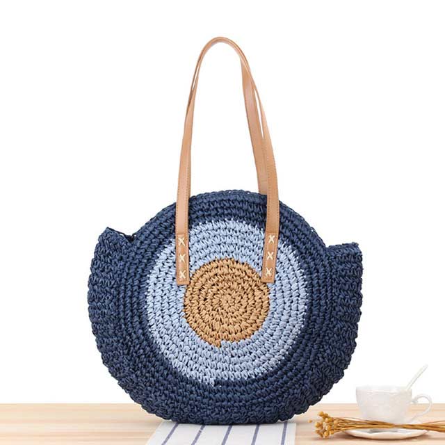 Wicker Straw Beach Evil Eye Symbol Summer Tote Bags - Blue - 【Handbags Type】 Shoulder Bags, Tote Bags
【Material】 Wicker Faux Leather
【Size】 length 45cm*height 41cm*
【Capacity 】 Small Change, Cosmetics, Phone etc..
【Note】 Please allow 1-3cm differs due to manual measurement.


 in Bags, Backpacks, Handbags & Wallets