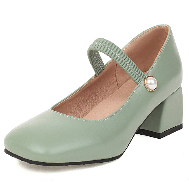 Round Toe Chunky Heels Bead Buckle Straps Mary Janes Pumps - Green - Shaft Material: Faux Leather
Insole Material: Faux Leather
Lining Material: Faux Leather
Outsole Material: Rubber in Sexy Heels & Platforms