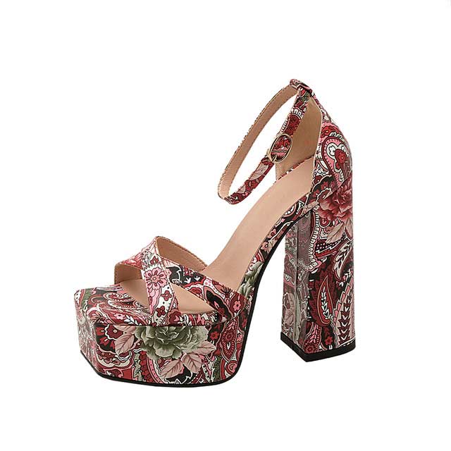 PRADA Heels Pumps with Black Pink Floral Print – Azura Runway