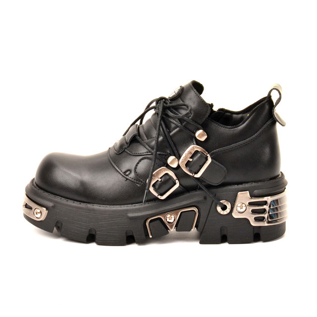 Metal Toe Platforms Gothic Punk Style Flats Buckle Straps Zipper Loafers - NOTE: As Different Computers Display Colors Differently,The Color Of the Actual Item May Very Slightly From The Above Images.

Upper Material: Faux Leather
Insole Material: Faux Leather
Lining Material:  Cotton Fabric
Outsole Material: Rubber

Heel to Toe:8.86`` US Size:4 = EU Size:35
Heel to Toe:9.06 ``US Size:5 = EU Size:36
Heel to Toe:9.25`` US Size:6 = EU Size:37
Heel to Toe:9.45`` US Size:7 = EU Size:38
Heel to Toe:9.65`` US Size:8 = EU Size:39
Heel to Toe:9.84`` US Size:9 = EU Size:40
Heel to Toe:10.04`` US Size:10 = EU Size:41
Heel to Toe:10.24`` US Size:11 = EU Size:42
Heel to Toe:10.43`` US Size:12 = EU Size:43
Heel to Toe:10.63`` US Size:13 = EU Size:44 in Shoes & Flats