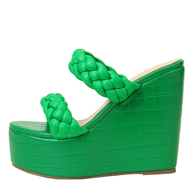 Seize Braids Strap Sandals - Green