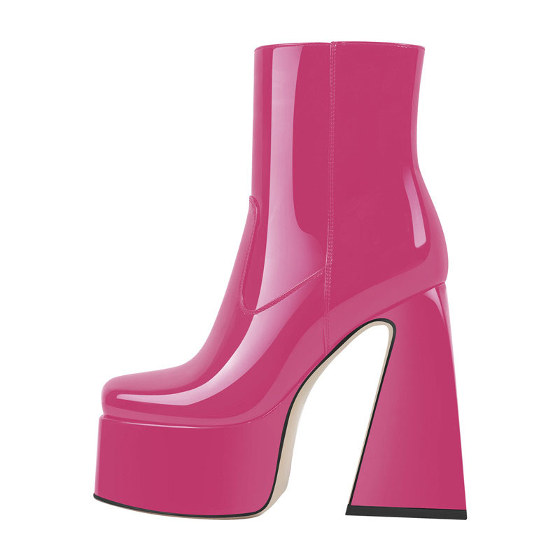 Chunky pink boots hotsell