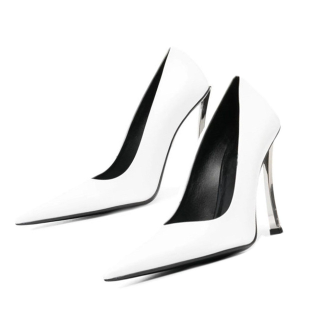 Lib Pointed Toe Classic Curved Stiletto Heels Pumps - White in Sexy ...