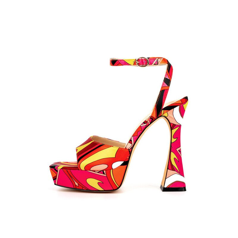 Women High Heels Multicolor Sandals Bollywood Style