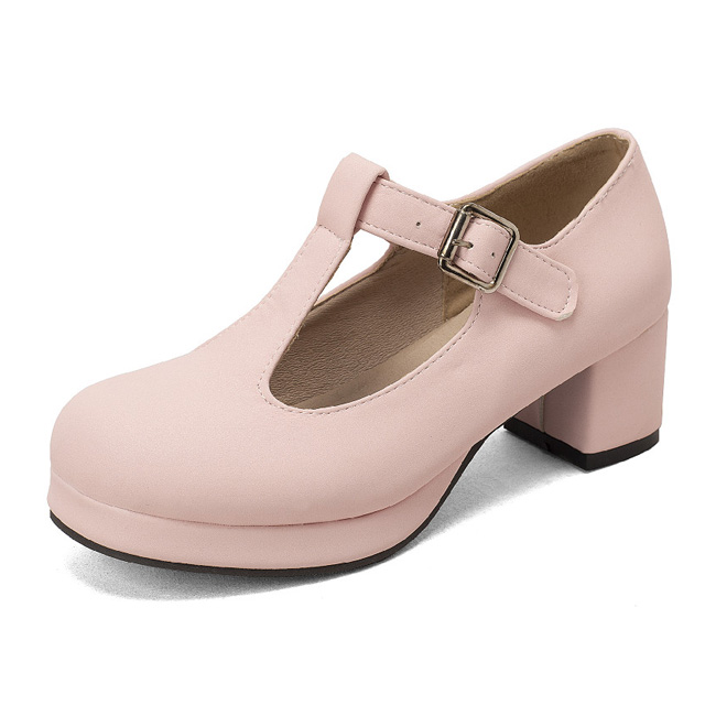 Round Toe Chunky Heels Buckle T Straps Mary Janes Satin Pumps - Beige - Shaft Material: Satin
Insole Material: Faux Leather
Lining Material: Synthetic
Outsole Material: Rubber in Sexy Heels & Platforms