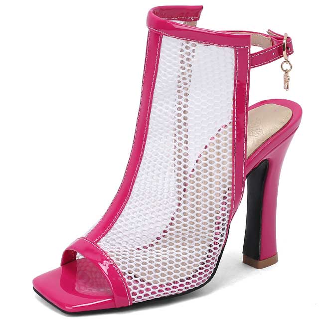 Women Rose gold Transparent Block Heels – Inc5 Shoes