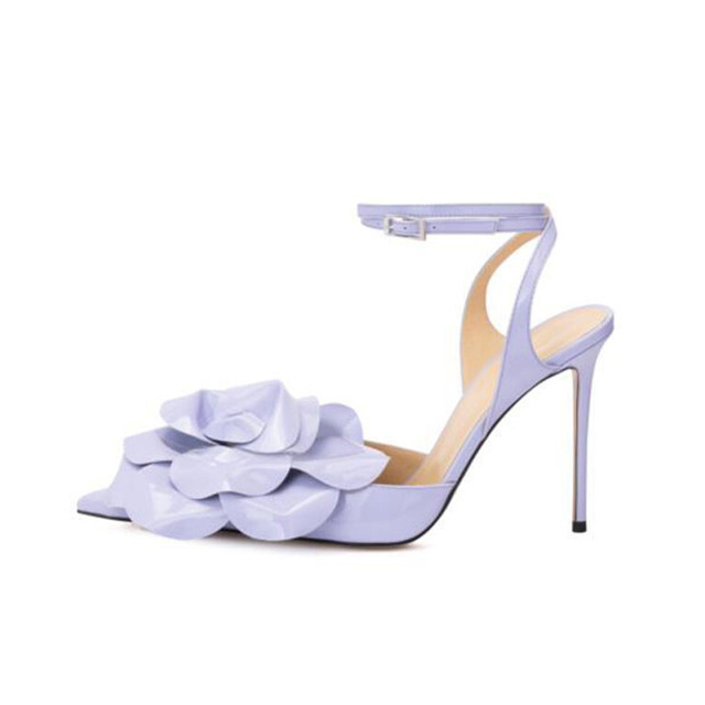 Lilac Ankle Strap Heels - Floral High Heels - Vinyl High Heels - Lulus