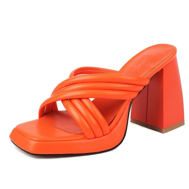 Peep Toe Block Chunky Heels Cross Straps Slippers Sandals - Orange - Shaft Material: Faux Leather
Insole Material: Faux Leather
Lining Material: Faux Leather
Outsole Material: Rubber in Sexy Heels & Platforms