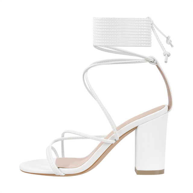 Wrap sales sandals heels
