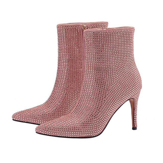 boots with rhinestone heel