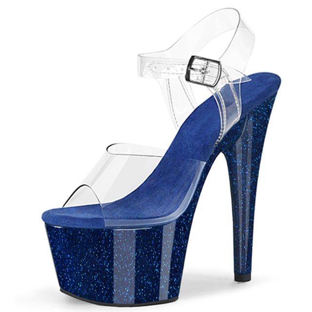 Blue clearance pvc heels