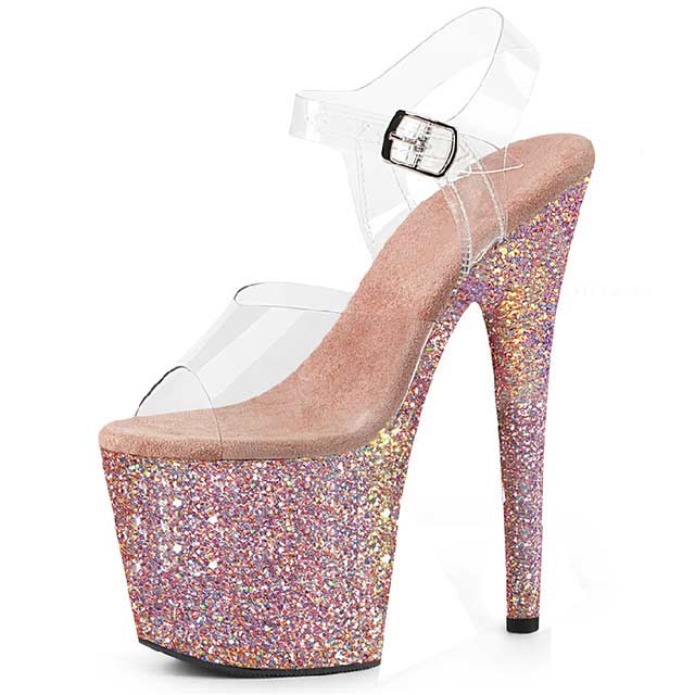 Gold Glitter Shiny High Heels