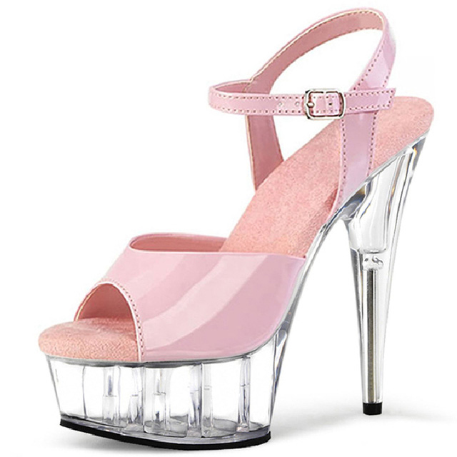 GNIST White Transparent Clear Block Heels