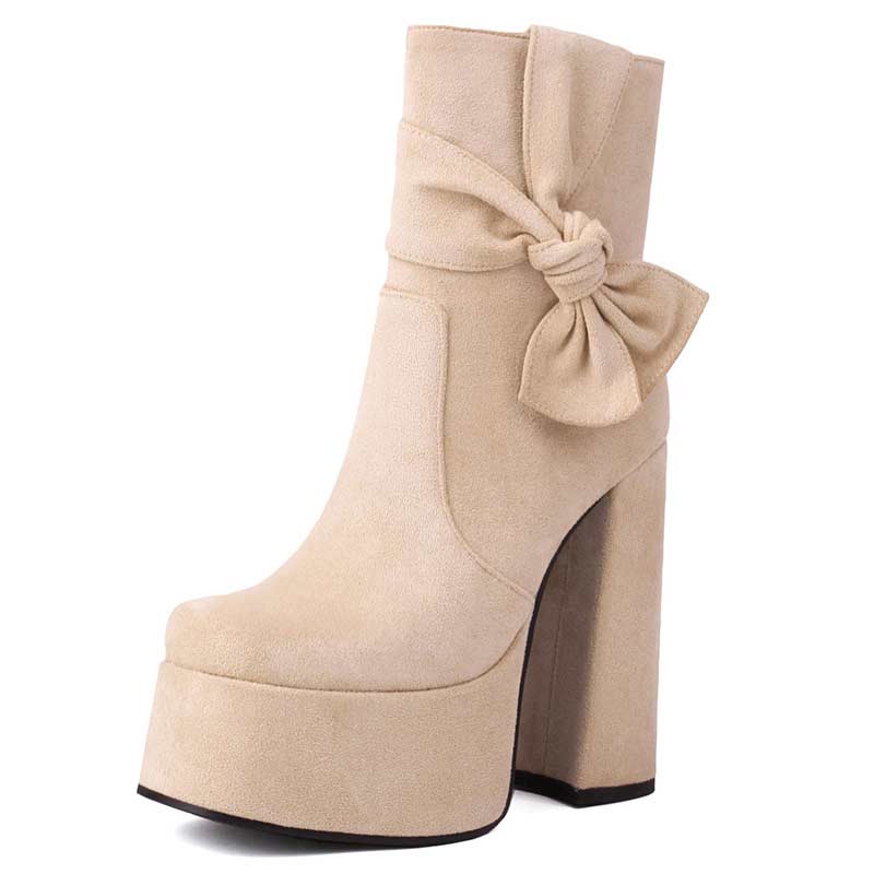 Wide Fit Faux Suede Block Heel Ankle Boots | boohoo