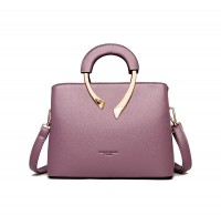 Medium Size Vegan Leather Fancy Crossbody Handbag - Pink