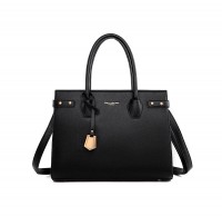Oblong Style Shoulder Crossbody Handbag - Black