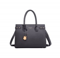 Oblong Style Shoulder Crossbody Handbag - Grey