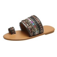 Cappadocia Ethnic Outdoor Slippers Flip Flops - Black