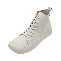 Vulcan92 Lace-Up KPOP Ankle Trainers - White