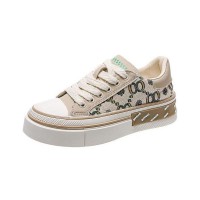 Venesia Canvas Lace-Up Sneakers - Beige