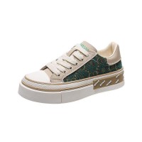 Venesia Canvas Lace-Up Sneakers - Green