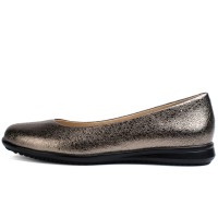 Round Toe Comfortable Light Soft Metallic Ballet Flats - Bronze